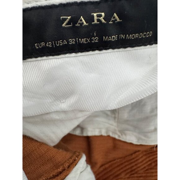 2/$30 ZARA Size 32 Rust Corduroy High Waisted Pants Waist 100% Cotton - Picture 3 of 15